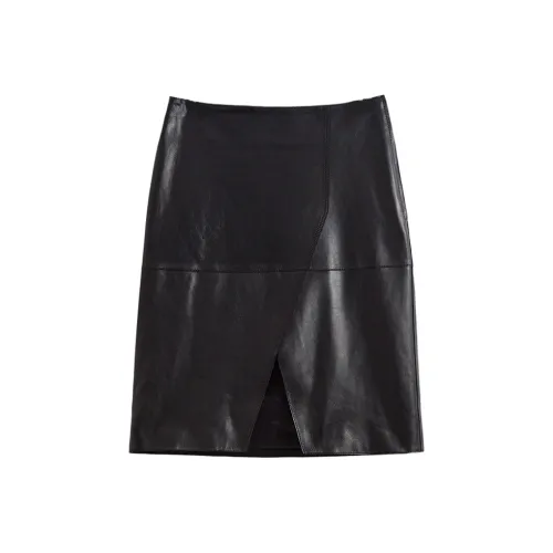 Other Stories Кожаные короткие юбки Женские Черный