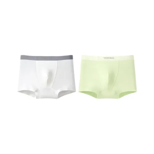 YeeHoO Entering Two English Language Белый + Shoot Зеленый Kids Трусы