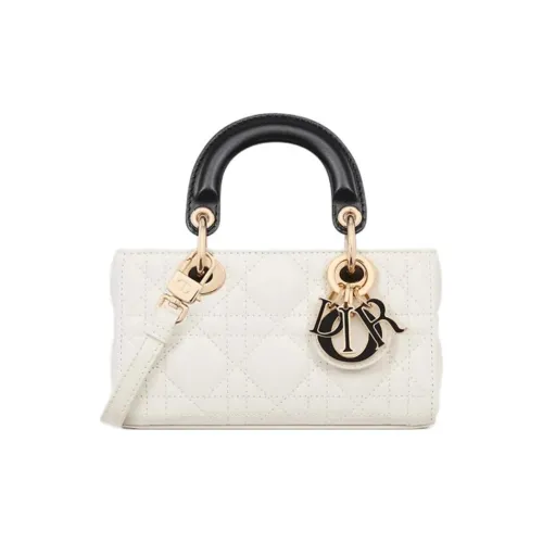 DIOR LADY D Joy Lambskin One Shoulder Bag Mini Women's White
