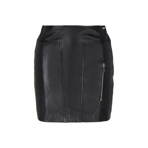 ARMANI EXCHANGEAE SS24 Кожаные короткие юбки Женские Черный