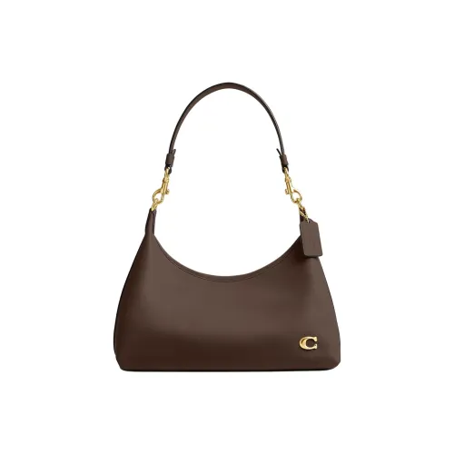 COACH Juliet Оилированная дубленая кожа через плечо одна плечевая сумка большая женская цвет Темный Камень