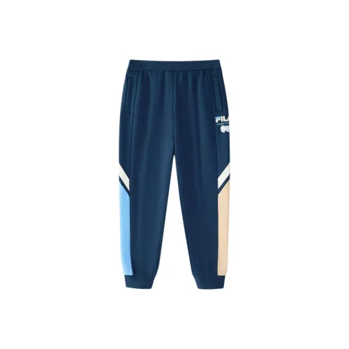 Подростки FILA KIDS x YUANTIANZHI LIANMINGKUAN Вязаные тренировочные брюки Sea Sunset Синий