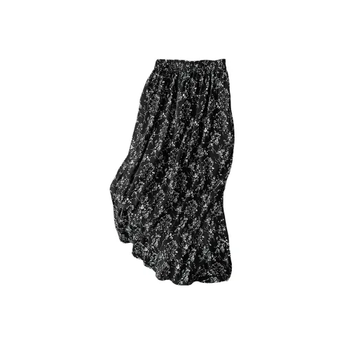 Cypress House Повседневный Длинный Юбка Женская Черный Цветок
