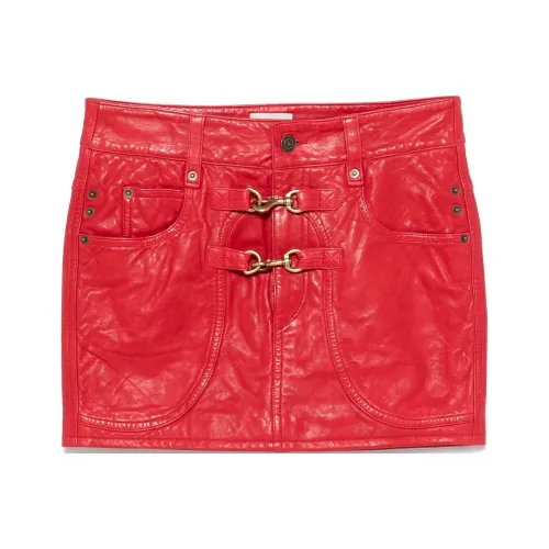 ISABEL MARANT Красный Женские Кожаные Короткие Юбки