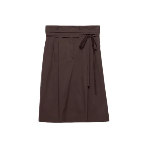 PRADA SS25 Повседневный Длинный Юбка Женские Ebony