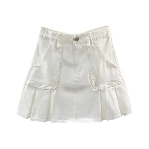 Cypress House Джинсовые короткие юбки Женские Белые