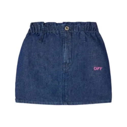 Off Белый Юбка Обычный крой Детский Синий