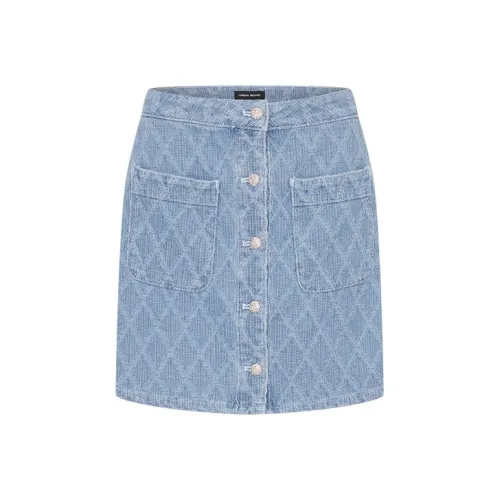 URBAN REVIVO Джинсовые короткие юбки Женские Светло-синие