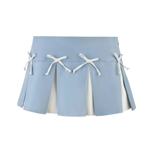 I.AM.GIA LAMBRETTA Мини Юбка Шорты Кожаная Короткая Юбка Женская Светло-Синяя