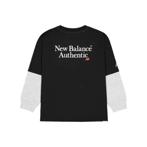 New Balance совместная спортивная футболка черного цвета для детей 3-7 лет