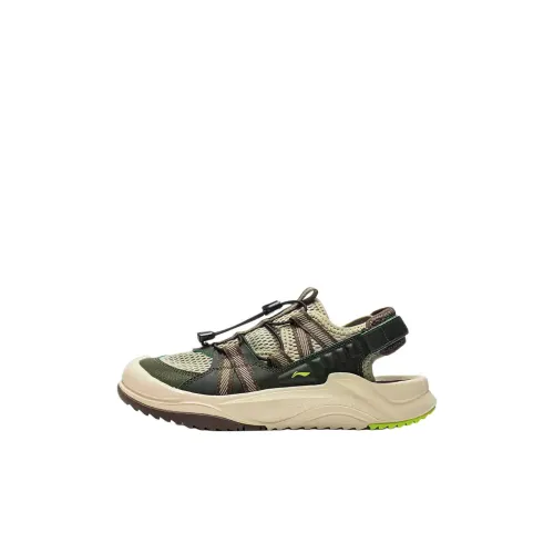 LINING Sports Life Collection Детские сандалии Низкий Топ Коричневый Зеленый Kids