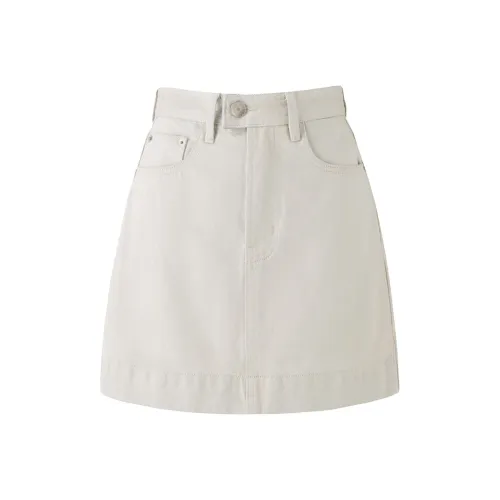 SOON FLOWER Джинсовые короткие юбки Женские Абрикосовый серый