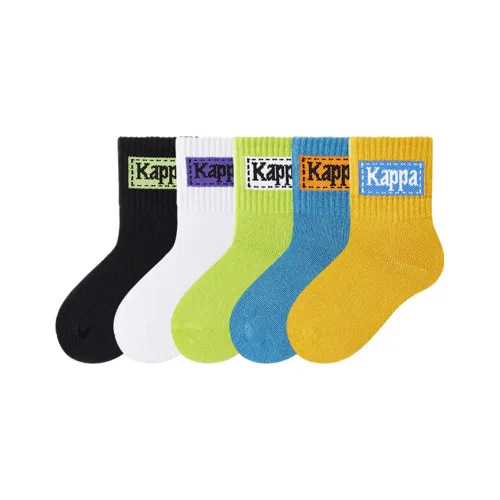 KAPPA KIDS 5 пар черных + белых + зеленых + синих + апельсиновых носков для детей
