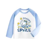 [Реглан с длинным рукавом] Белый и синий галактический нубби