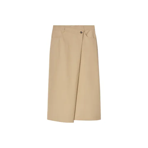 COS Повседневный Длинный Юбка Женские Бежевый