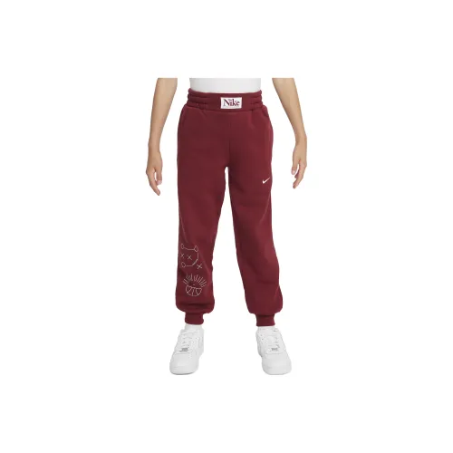 NIKE Kids Вязаные Тренировочные Брюки Командного Красного Цвета