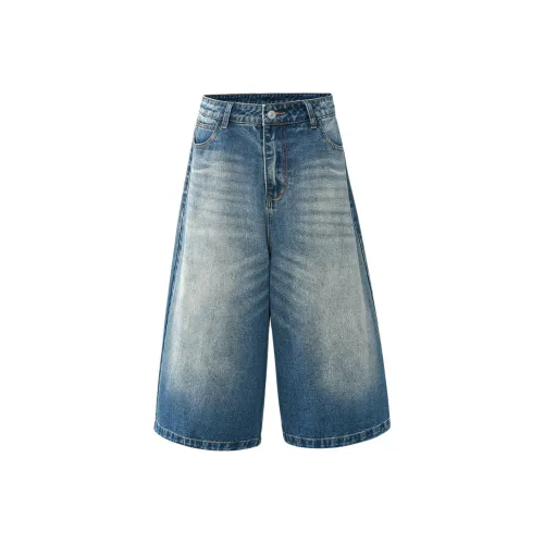 Wen Shan Джинсовые шорты Женские Винтажные синие