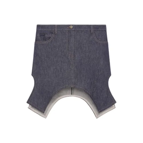 COURREGES FW24 REVERSED Мини Деним Юбка Джинсовые короткие юбки Женские Темный Вереск GREY Темно-серый