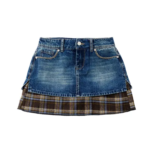 MJ STYLE Джинсовые короткие юбки Женские Blue