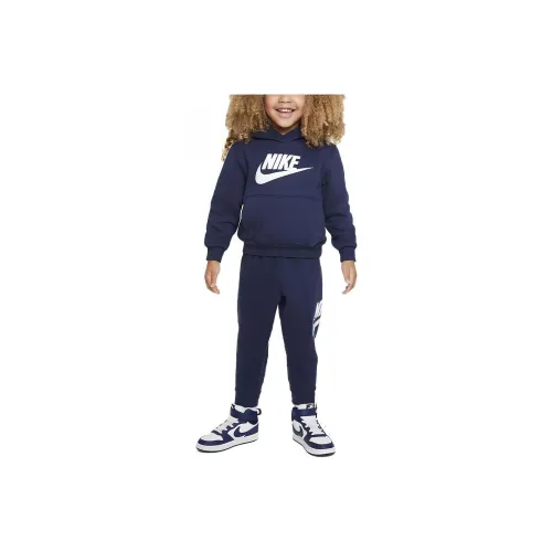nike Infant And Toddler Костюм Детская одежда Снег Day Флис CREW SET Морской синий Infant And Toddler