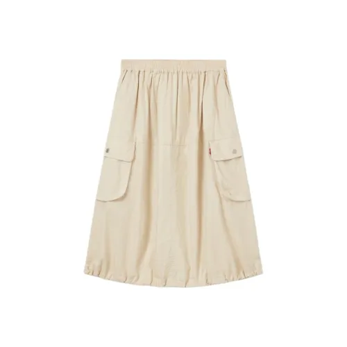 Levi's Повседневный Длинный Юбка Женская Светлый Умбра