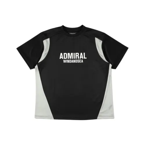 Wind And Sea Admiral Collaboration Черная Унисекс Т-рубашка