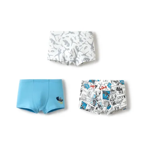 BALABALA x AOTEMAN LIANMINGKUAN Трусы 3 упаковки Серый Синий Тон Детский