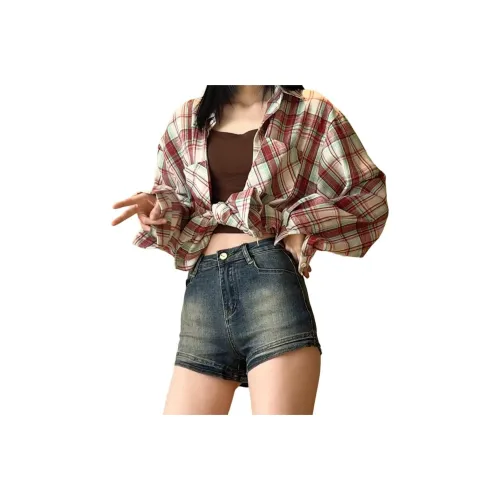 SRCG Винтажные синие женские джинсовые шорты