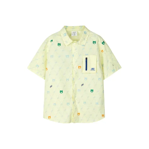 Skechers Kids Полный принт Детский Топ Лето Подростки Бежевый Основа Цвет S Логотип Медведь Узор Полный принт