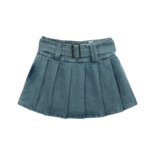 HTHK Джинсовые короткие юбки Женские Синие
