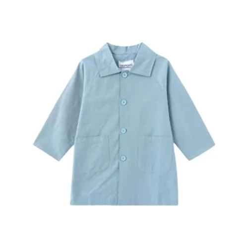 Mami Macca Однотонная рубашка осенняя для детей 3-7 лет синяя