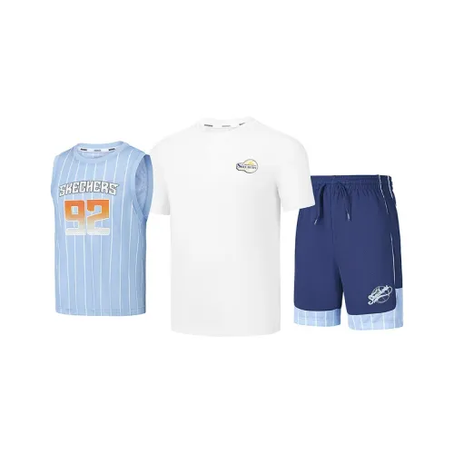 Skechers Kids Повседневная спортивная одежда Fine Белый синий Полосы 05AZ Подростки