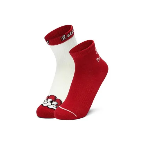Skechers Новогодний 2 шт Зефирный белый/Гоночный красный/03P9 Kids Носки