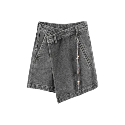 Rizhuo Mystical Kingdom Серые Женские Джинсовые Шорты