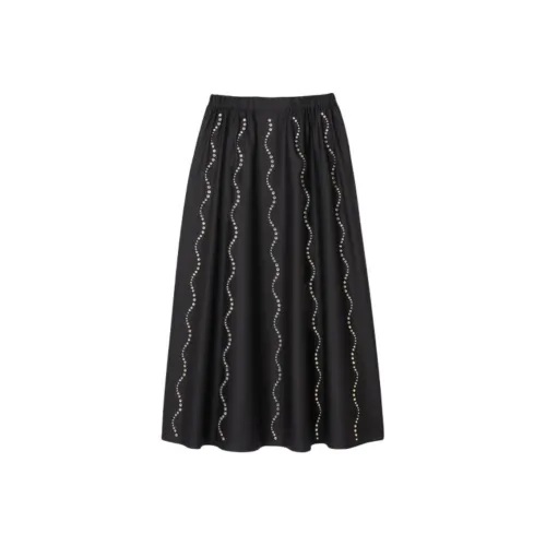 Sandro Повседневный Длинный Юбка Женские Черный