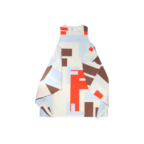 FENDI Детская одежда Круглый вырез Свободный крой MID Длина Без рукавов Многоцветный Детский
