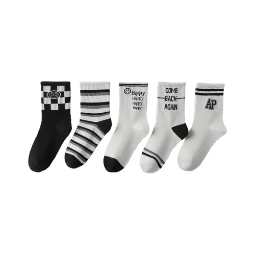 BIG WASP Носки 5 пар Черный Белый Малыш