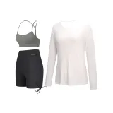 Комплект одежды (Белая футболка + Серый топ + Черные шорты)