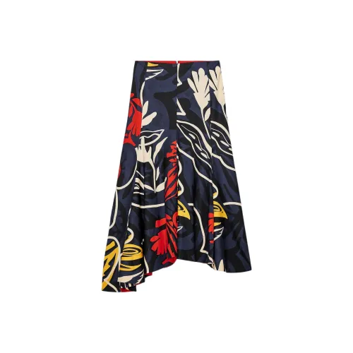 ZARA ZW Series Морской синий Женские Повседневные длинные юбки