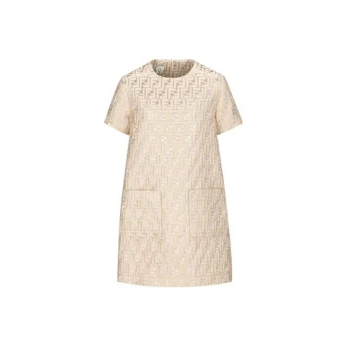 FENDI Бежевые Платья для Детей