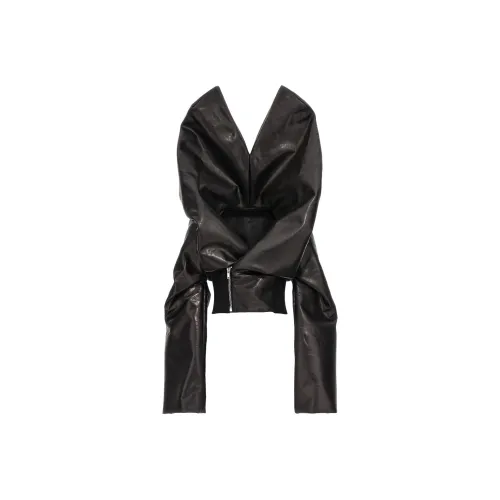 RICK OWENS совместный бренд RO кожаная куртка женская черная