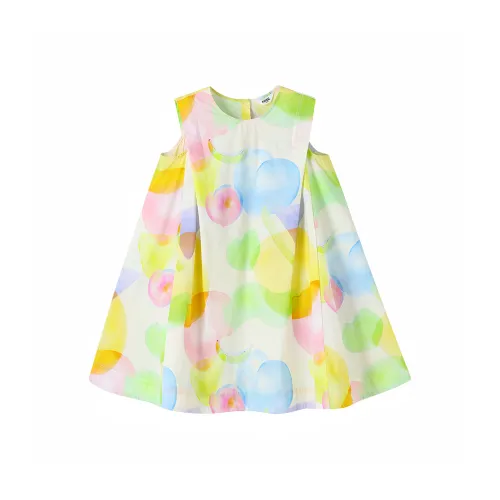 Annil Платье SS25 Белый Желтый Цветочный Дизайн Дети Возраст 3-7 Лет
