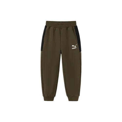 Детские PUMA Вязаные Тренировочные Штаны Sportstyle Collection Pants Кофейного Цвета