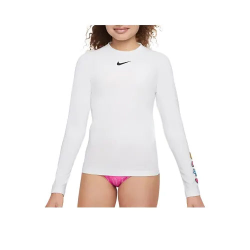 nike Big Детский Женский' Длинный рукав Hydroguard Детский купальник Белый Подростки