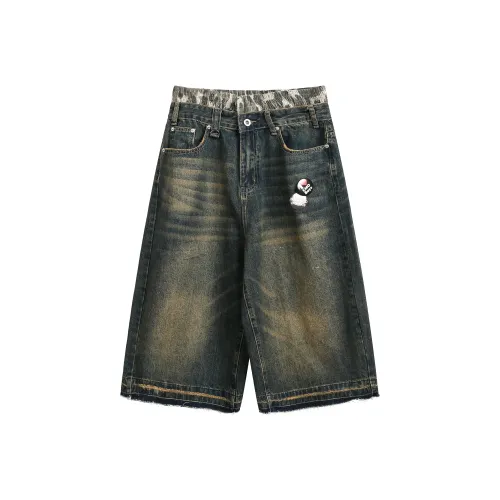 TH FABRICATE Джинсовые шорты Женские Выстиранный Синий