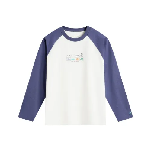 LINING YOUNG На открытом воздухе T-рубашка Стандартная Белая Сумеречно-синяя Детская