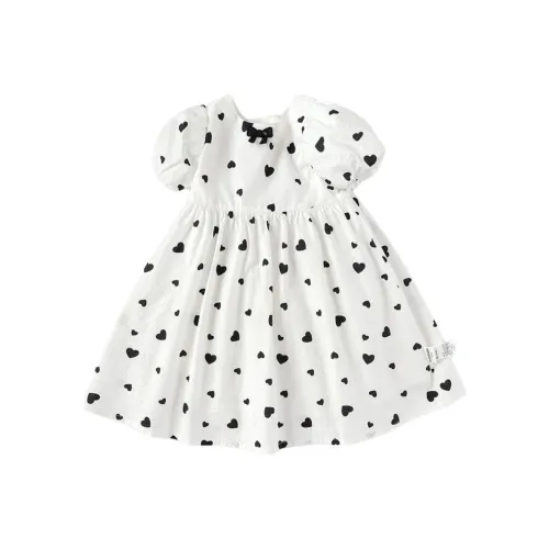 Balabala Короткий рукав Платье Белый Черный Тон 00319 для детей 3-7 лет