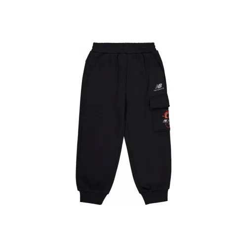 New Balance совместные вязаные тренировочные штаны черного цвета для детей