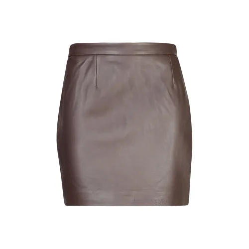 IRO Кожаные короткие юбки Женские Коричневый