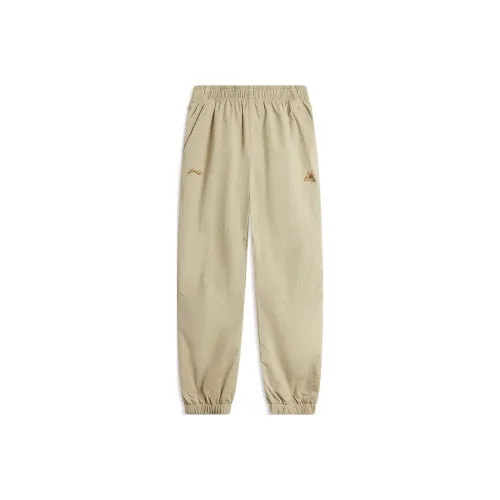 Подростки LINING YOUNG Вязаные Тренировочные Штаны Молочно-хаки